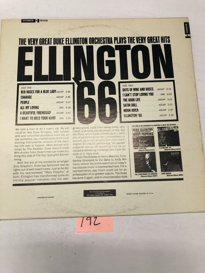 Duke Ellington Ellington 66  Vinyl LP Album