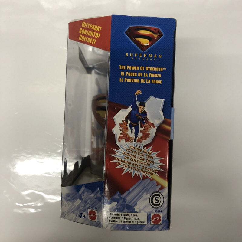 Superman Returns • The Power Of Strength Figure With Collector Cup • Mattel • DC