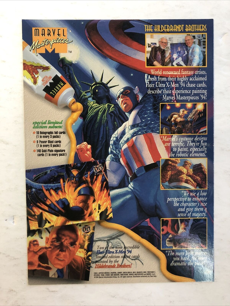 Marvel Masterpieces Oversized Promo Card Sheet (1994) Wolverine| Venom