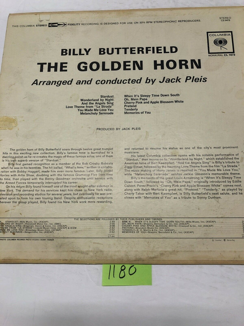 Billy Butterfield The Golden Horn Vinyl LP Album